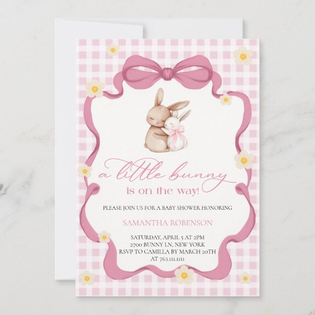 Monada Una pequeña invitación de shower de bebé de (Anverso)