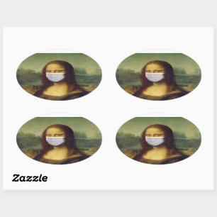 MONALISA CON PEGATINAS DE MASK PARODY