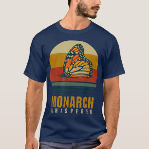 Monarca de mariposa para mujeres retro camiseta de