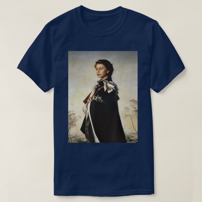 Monarca Joven - Camiseta Reina Isabel II (Diseño del anverso)