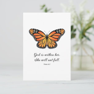 Monarca mariposa tarjeta plana Dios está dentro de