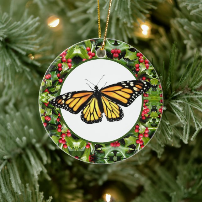 Monarcas y Holly de Ornamentos de Navidad (Árbol)