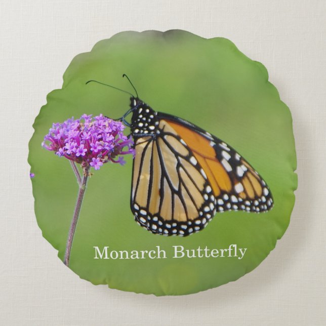Monarch Butfly almohada redonda (Anverso)