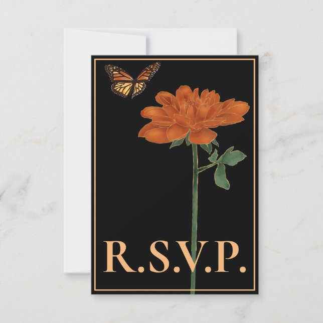 Monarch Butfly Dahlia Black QRC RSVP (Anverso)