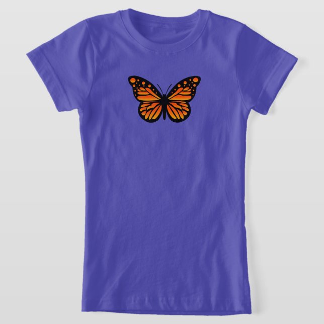 Monarch Butterfly Design - Chica Fine Jersey T-Sh (Distribución)