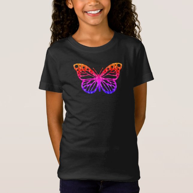 Monarch Butterfly Design - Chica Fine Jersey T-Sh (Anverso)