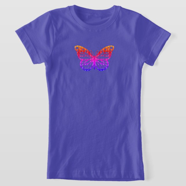 Monarch Butterfly Design - Chica Fine Jersey T-Sh (Distribución)