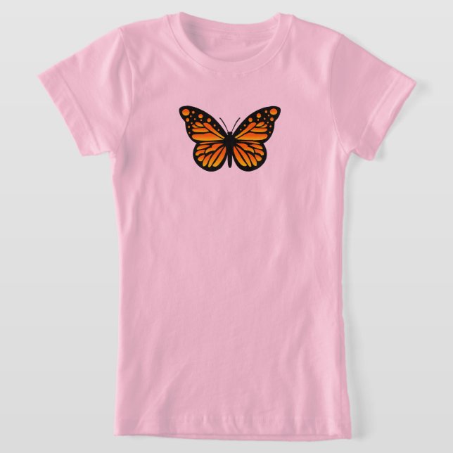 Monarch Butterfly Design - Chica Fine Jersey T-Sh (Distribución)