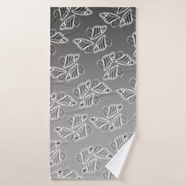 Monarch Butterfly Wings Ombre Warm Monochrome (Toalla de baño)