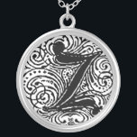 Monarquia "Z" Monograma collar Pendant<br><div class="desc">Letra minúscula monograma llamada monarquia. Texto de estilo victoriano vintage. Personalizar esto con tu obra de arte o texto. Transferir este diseño a cualquier producto.</div>