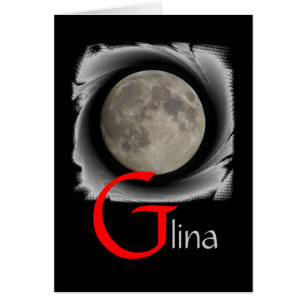 Mond, Lune, Luna, Glina, Moon Grusskarte