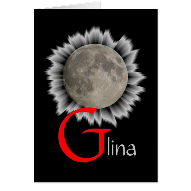 Mond, Lune, Luna, Glina, Moon Grusskarte (Frente)