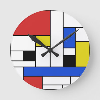 Mondrian alinea alrededor del reloj de pared