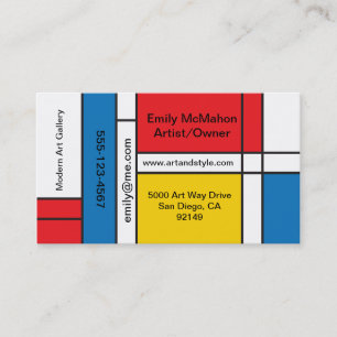 Mondrian moderno inspiró tarjetas de visita