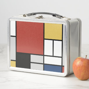 Mondrian Pintura de Plano Rojo Amarillo Azul Gris