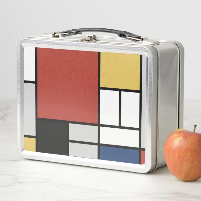 Mondrian Pintura de Plano Rojo Amarillo Azul Gris  (In situ)