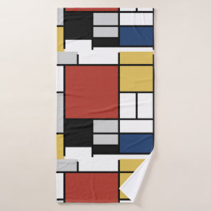 Mondrian Pintura de Plano Rojo Amarillo Azul Gris