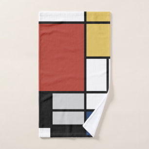Mondrian Pintura de Plano Rojo Amarillo Azul Gris