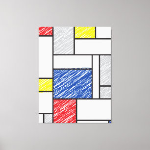 Mondrian Scribbles Minimalista De Stijl Arte Moder