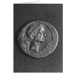 Moneda con un retrato de Julio César