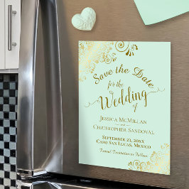 Moneda de caligrafía de oro Verde Salvar el imán d