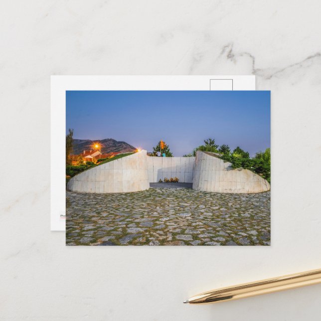 Moneda de la postal de Macedonia, sin derrotar, si (Anverso/Reverso In Situ)