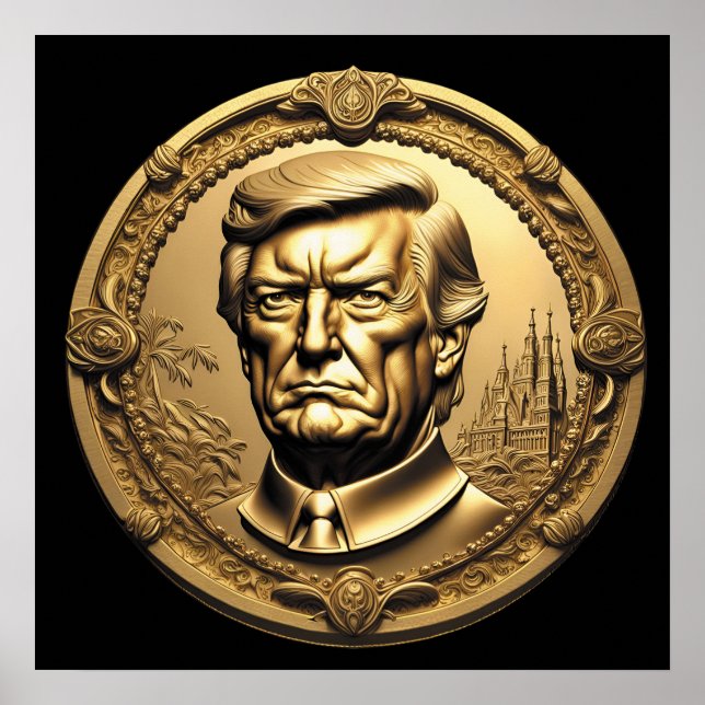 Moneda de Moneda de Arte Colectiva de Oro de TRUMP (Frente)