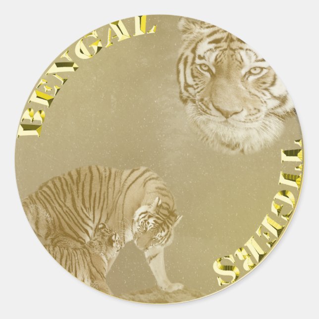 Moneda de oro de los tigres de Bengala, Pegatinas  (Anverso)