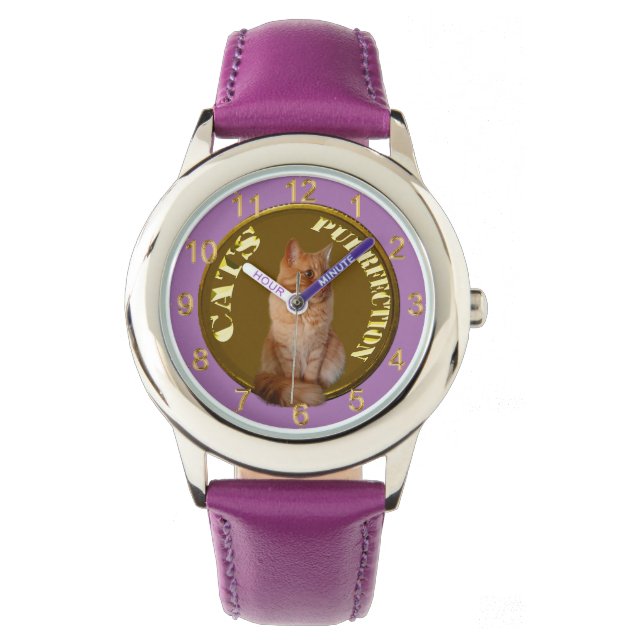Moneda de oro Ginger Cat, reloj morado para niños (Anverso)
