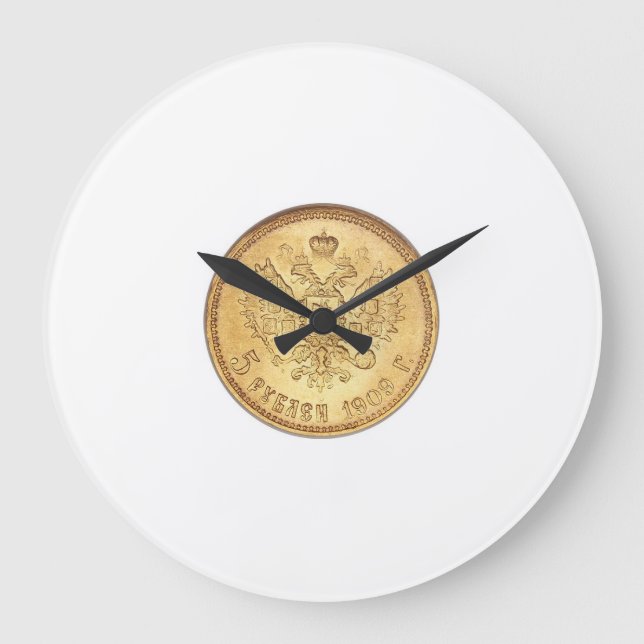 Moneda de oro Imperial 1909 Reloj de pared redonda (Anverso)