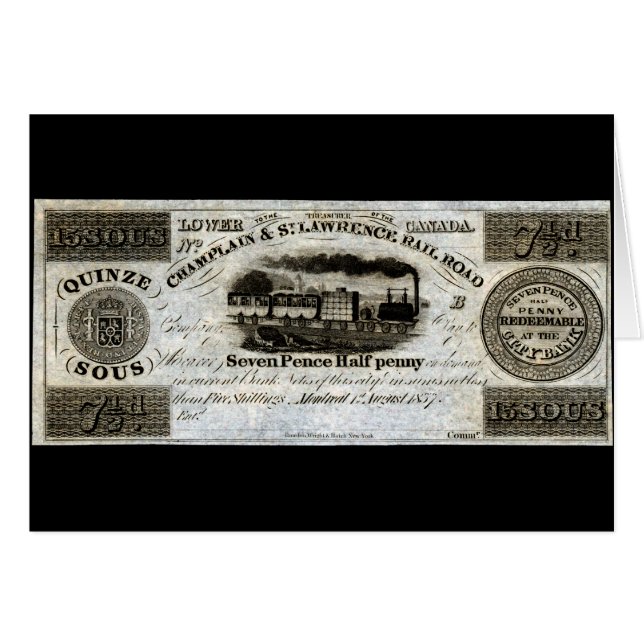 Moneda del ferrocarril canadiense de 1837 (Anverso (Horizontal))