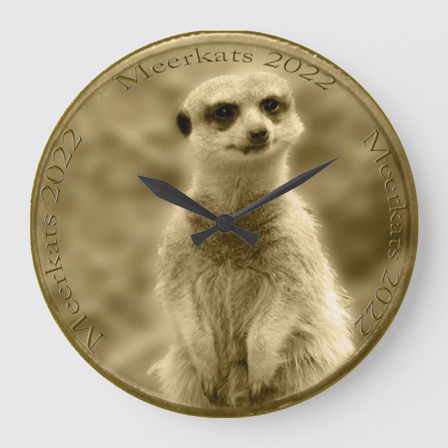 Moneda Golden Meerkat 2022, reloj de pared redonda (Anverso)
