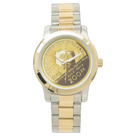 Moneda polaca 200 zlotych en dos tonos de reloj
