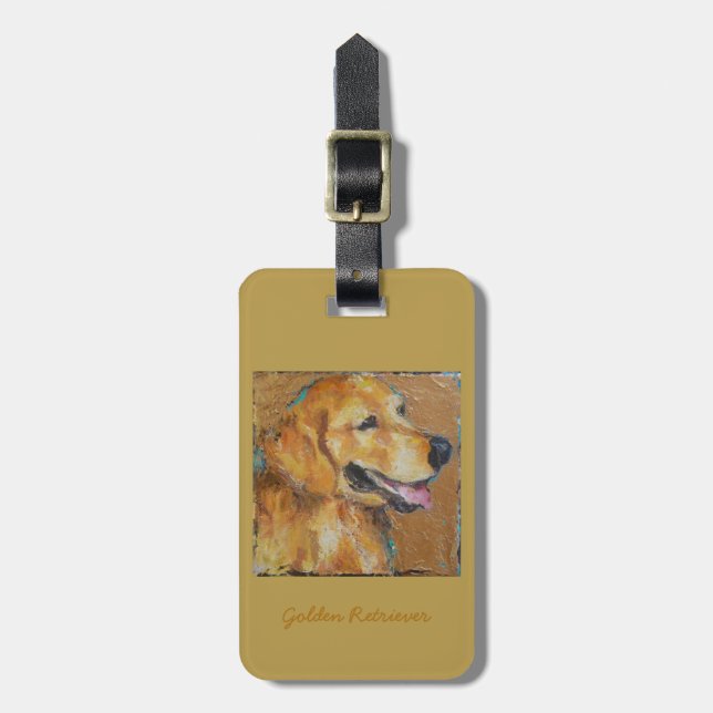 Monedero del golden retriever, etiqueta del (Frente Vertical)