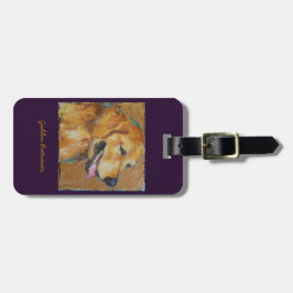 Monedero del golden retriever, etiqueta del