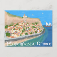 MONEMVASIA GRECIA Isla Arte Viaje Tarjeta postal