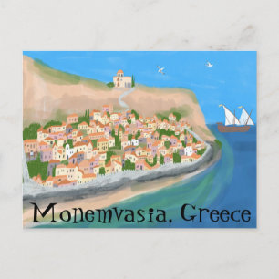 MONEMVASIA GRECIA Isla Arte Viaje Tarjeta postal
