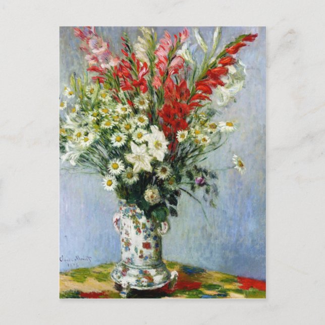 MoNET Bouquet de Gladiolas postal (Anverso)