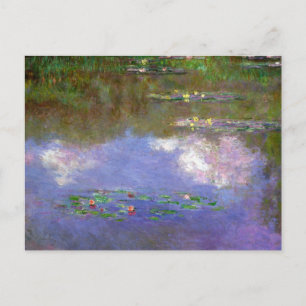 Monet - El jardín de lirios en Giverny Tarjeta pos