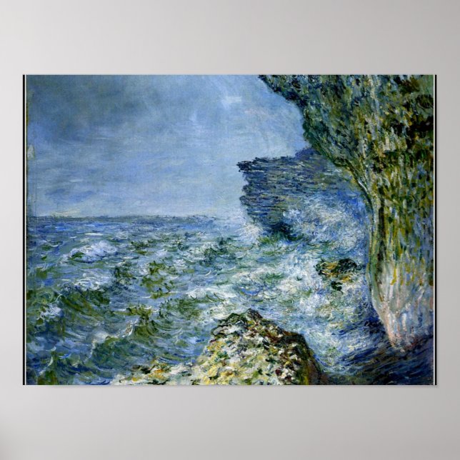 Monet - El mar en Fecamp, arte impresionista (Frente)