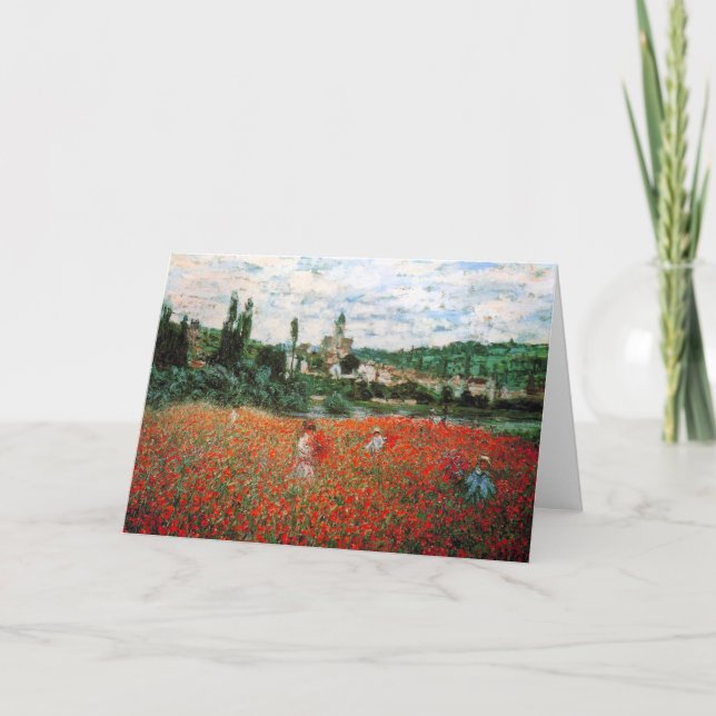 Monet Field de la tarjeta de saludo de los Poppies (Anverso)