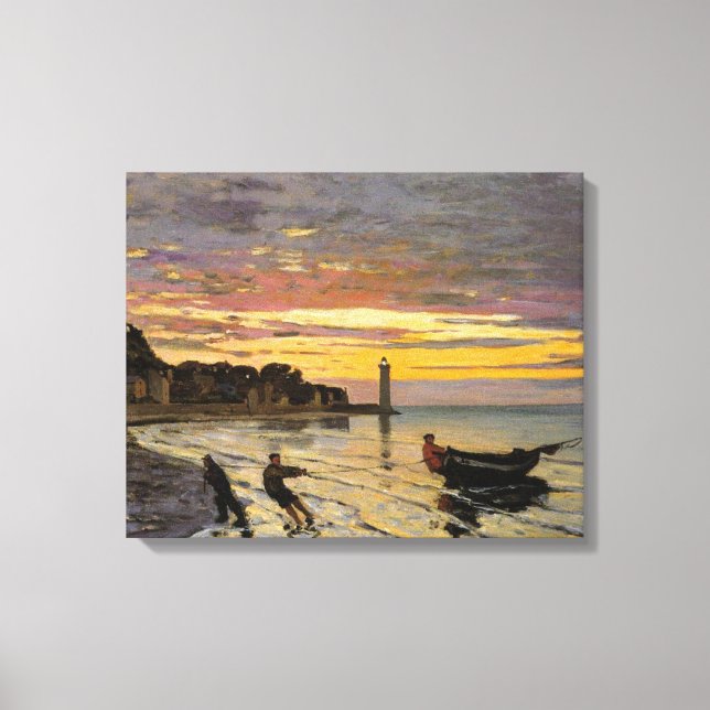 Monet - Hauling a Boat Ashore, arte fino, (Anverso)