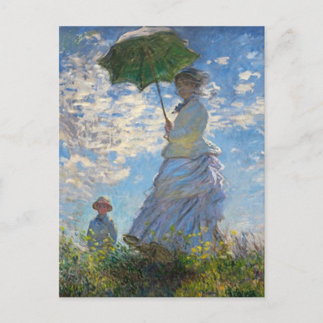 Monet la mujer del paseo con una postal sombrilla (Anverso)