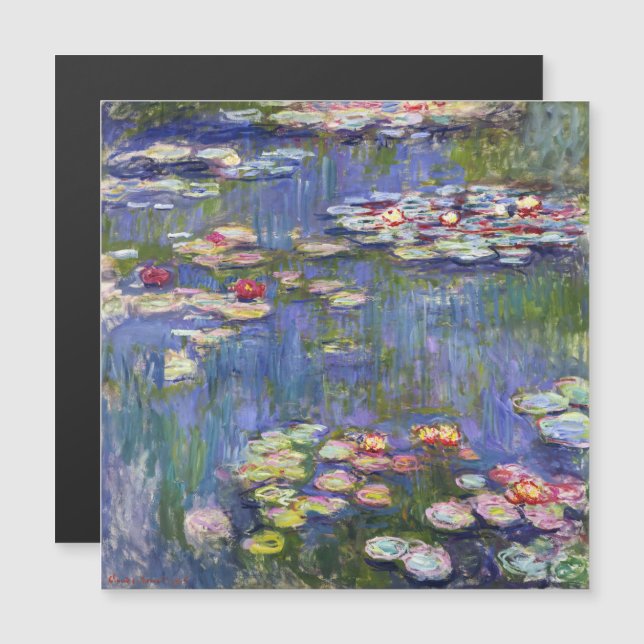 Monet - Lilis de agua / Tarjeta magnética Nympheas (Anverso/Reverso)