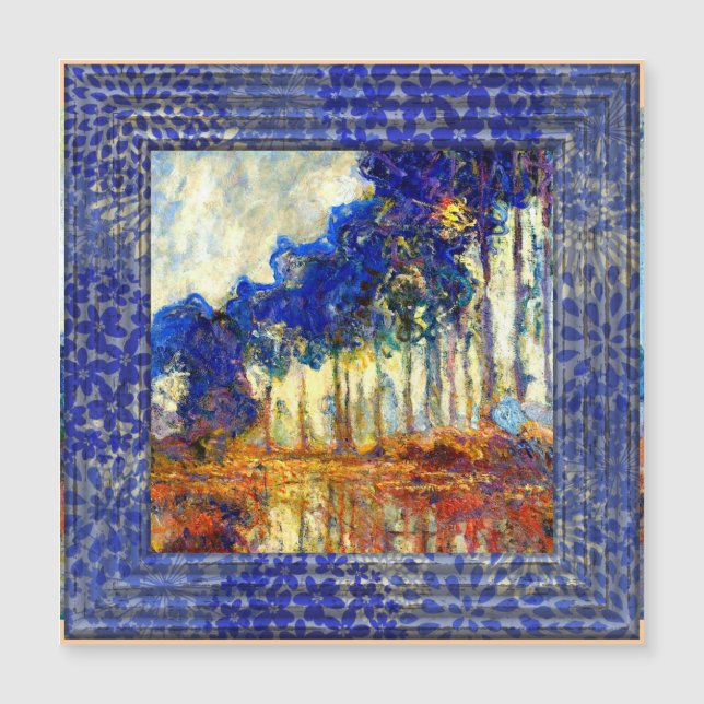 Monet, los álamos en el marco azul del otoño  (Anverso)