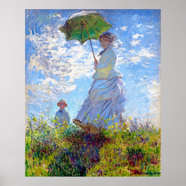 Monet: Mujer con arte impresionista parasol ~ (Frente)
