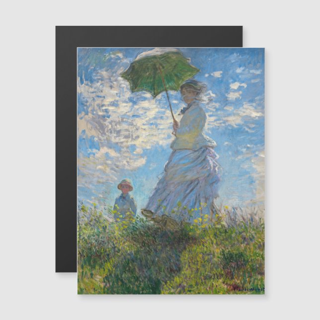 Monet - Mujer de paseo con tarjeta magnética paras (Anverso/Reverso)