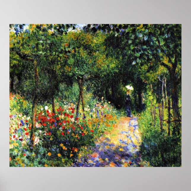 Monet - Mujer en el jardín, pintura de arte fino (Frente)