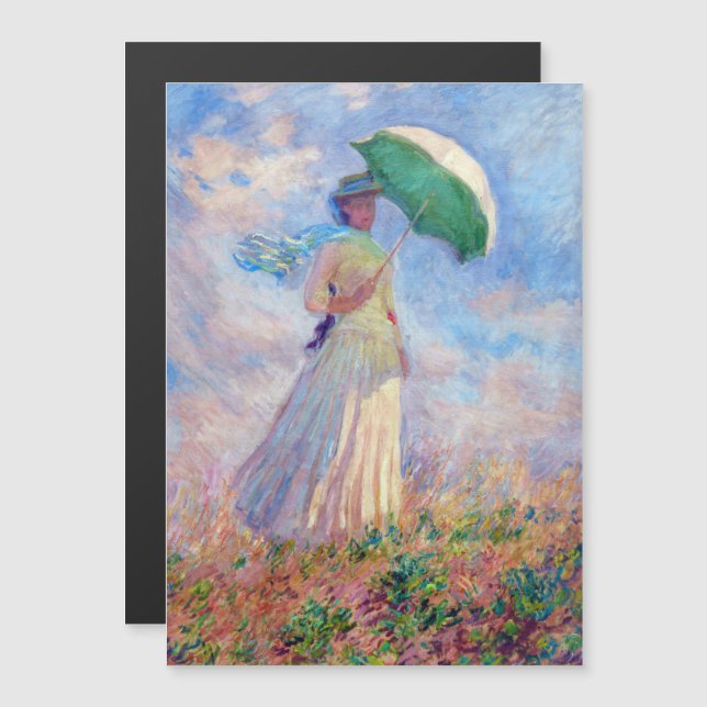 Monet - Mujer Parasol frente a la tarjeta magnétic (Anverso/Reverso)