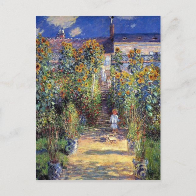 Monet, postal "El jardín del artista en Vétheuil" (Anverso)